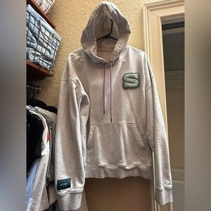 Stori by Katy Hearn- Gray oversized Hoodie with Embroidered S